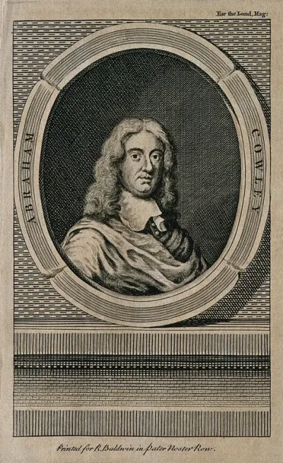 Abraham Cowley. Line engraving, 1754 after Sir P. Lely