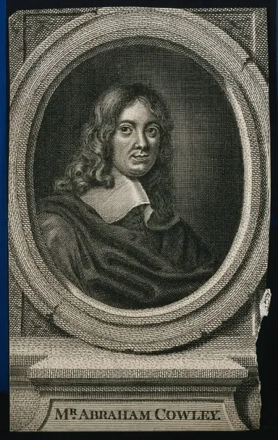 Abraham Cowley. Line engraving after Sir P. Lely