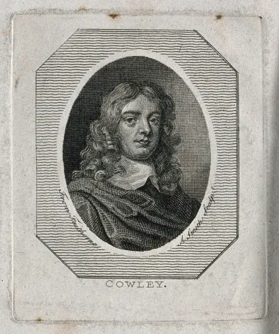 Abraham Cowley. Line engraving by A. Smith after W. Faithorne after Sir P. Lely
