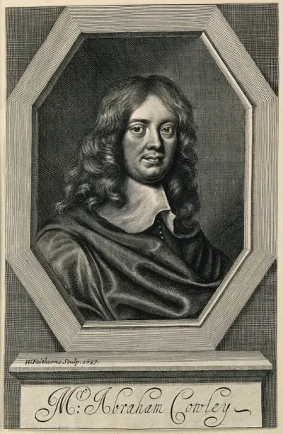 Abraham Cowley. Line engraving by W. Faithorne, 1687, after Sir P. Lely