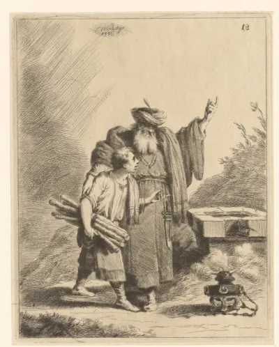 Abraham en Isaak bij de offerplaats