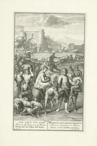 Abraham en Lot verlaten Haran