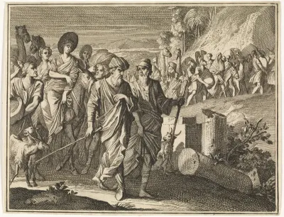 Abraham en Lot verlaten hun vaderland