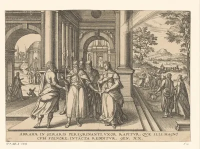 Abraham en Sara bij koning Abimelech