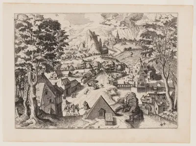 Abraham Entertaining Angels, from Landscapes with Biblical Subjects and Saints