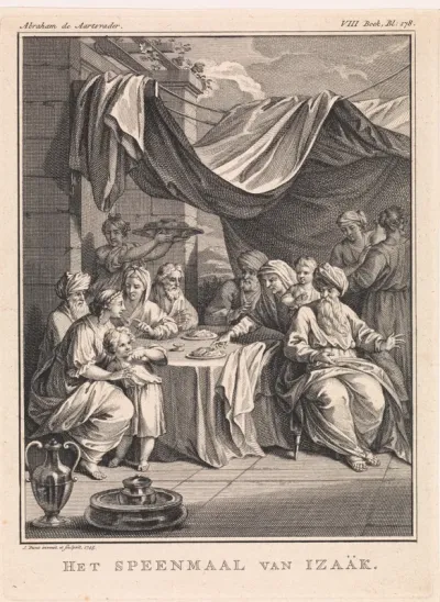 Abraham geeft een feest voor Isaak