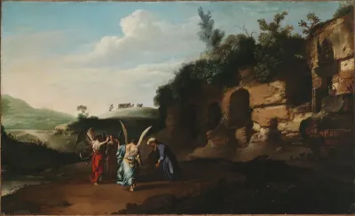 Abraham greets the angels