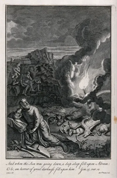 Abraham has a nightmarish vision of fire in the darkness