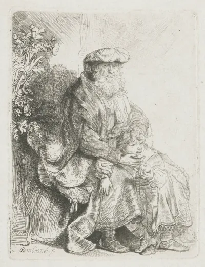 Abraham liefkoost Isaac