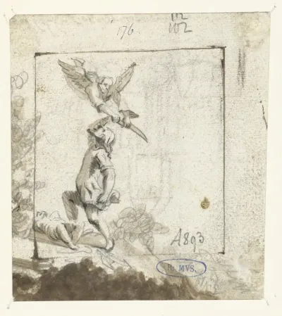 Abraham offert Isaak, in vierkant