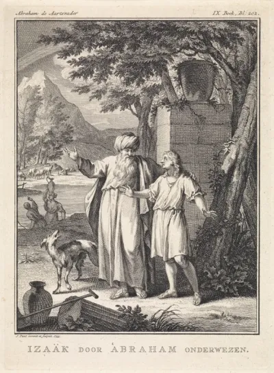 Abraham onderwijst Isaak