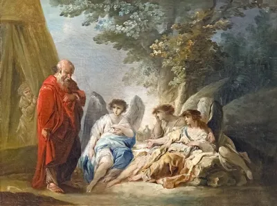 Abraham visité par trois anges - Jacques Gamelin