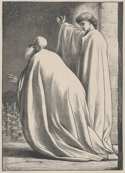 Abram and the Angel, from "Dalziels' Bible Gallery"