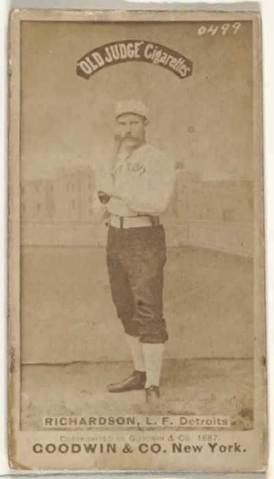 Abram Harding "Hardy" Richardson, Left Field, Detroit Wolverines, from the Old Judge series (N172) for Old Judge Cigarettes