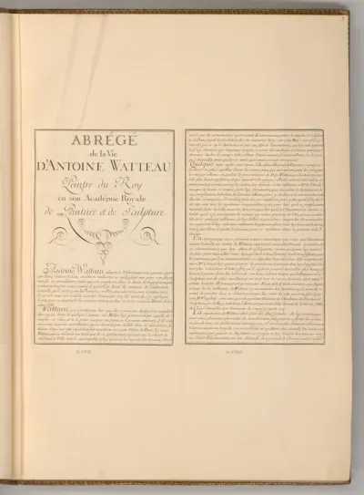 Abrégé de la Vie d'Antoine Watteau