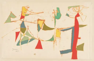 Abstracte compositie met geometrische figuren