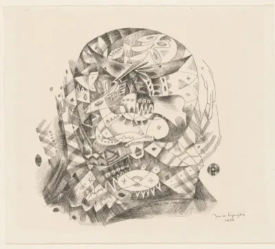 Abstracte compositie met hert