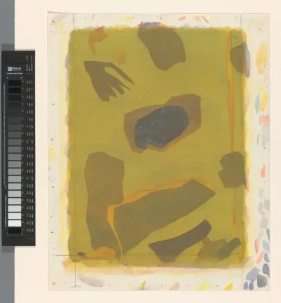 Abstracte schildering in verschillende tinten groen