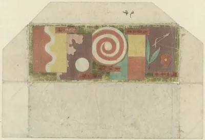 Abstracte versiering met teksten met een erotische associatie