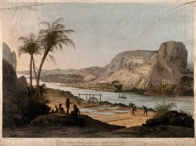Abu Simbel: two temples seen from across the Nile river