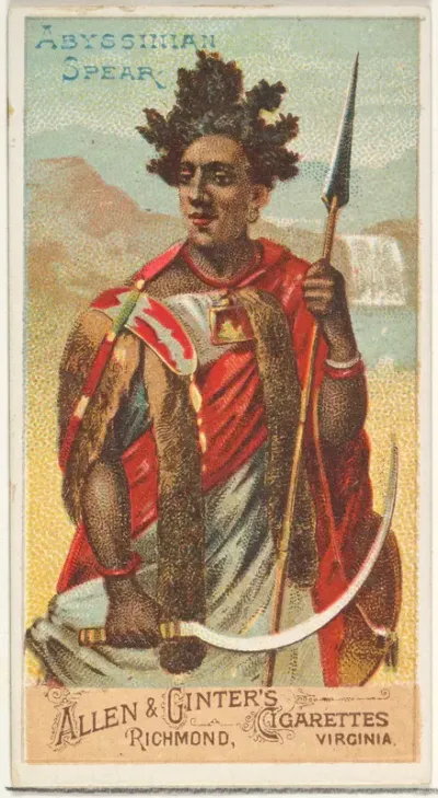 Abyssinian Spear, from the Arms of All Nations series (N3) for Allen & Ginter Cigarettes Brands