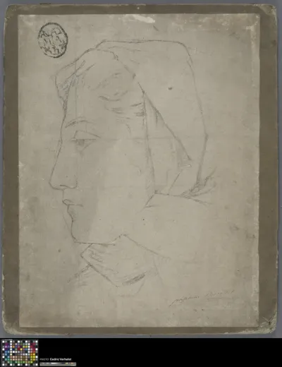 Academic print: woman wearing a headscarf