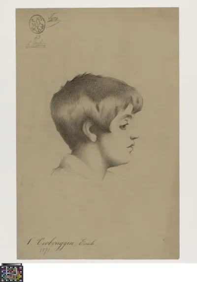 Academic study after a print: head of a Roman boy