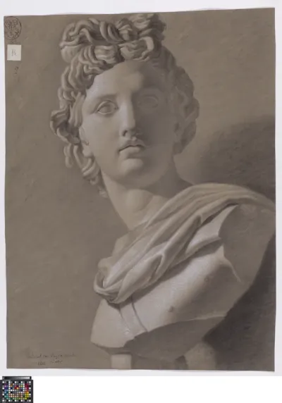 Academic study after a sculpture: bust of Apollo Belvedere
