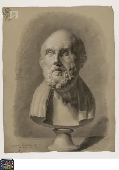 Academic study after a sculpture: bust of Chrysippus