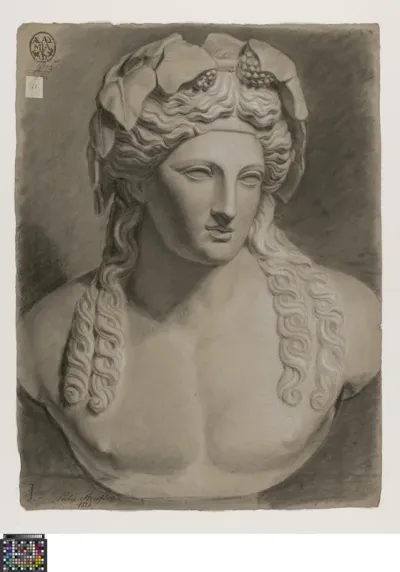 Academic study after a sculpture: bust of Dionysus