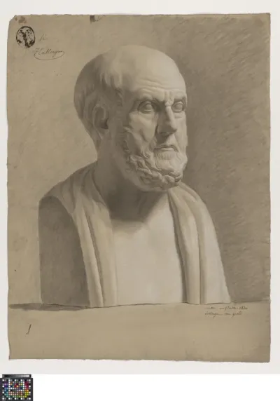 Academic study after a sculpture: bust of Hippocrates