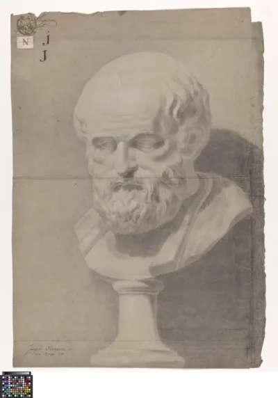Academic study after a sculpture: bust of Lysias