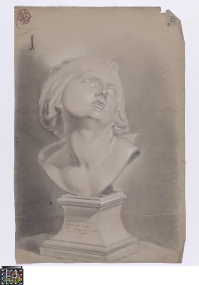 Academic study after a sculpture: bust of Proserpina