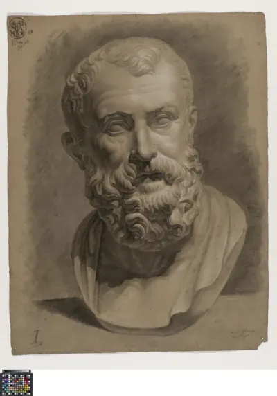 Academic study after a sculpture: bust of Solon