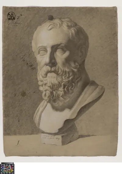 Academic study after a scultpture: bust of Solon