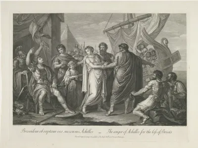 Achilles boos over het verlies van Briseïs