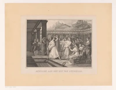Achilles door Odysseus herkend te midden van de dochters van Lycomedes
