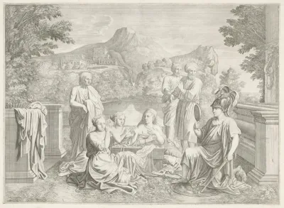 Achilles door Odysseus herkend temidden van de dochters van Lycomedes