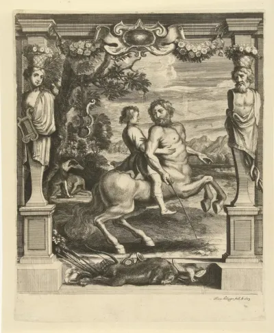 Achilles onderwezen door Chiron