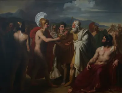 Achilles Presents the Prize of Wisdom to Nestor During the Funeral Games