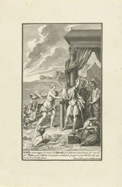 Achilles treurt om de dood van Patroclus