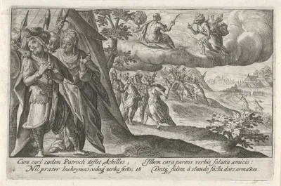 Achilles treurt om de dood van Patroclus