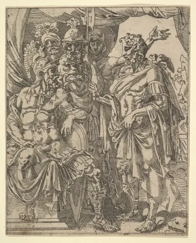 Achior Pleading with Holofernes for the Israelites, from "The Story of Judith and Holofernes"