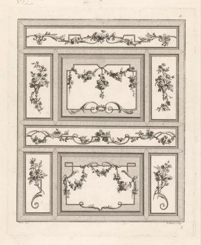 Acht panelen met bloemen