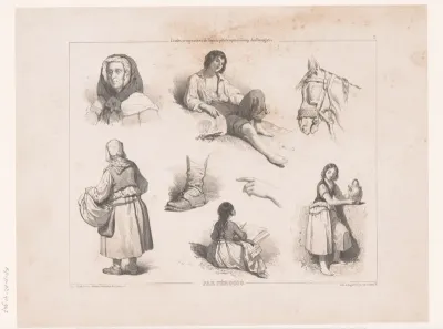 Acht studies van figuren en details