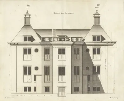 Achteraanzicht van buitenhuis De Nes te Vreeland