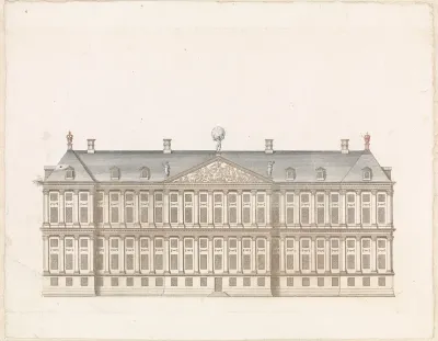 Achteraanzicht van het Stadhuis te Amsterdam