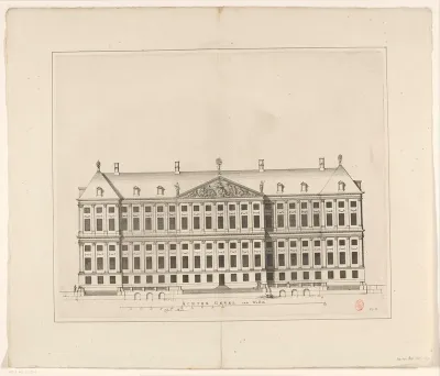 Achtergevel (westzijde) van het Stadhuis op de Dam
