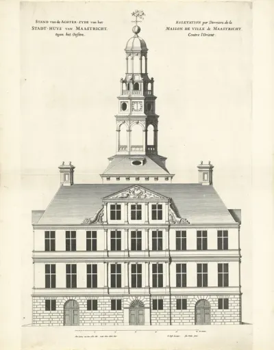 Achterzijde van het stadhuis van Maastricht