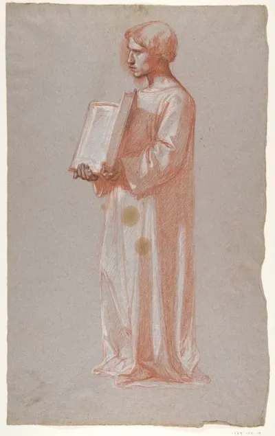 Acolyte with Open Book (middle register; study for wall paintings in the Chapel of Saint Remi, Sainte-Clotilde, Paris, 1858)